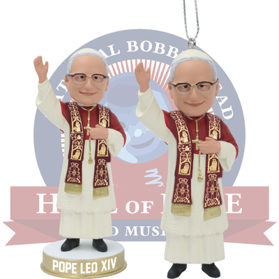Pope Leo XIV Mini Bobblehead and Bobblehead Ornament (Presale)