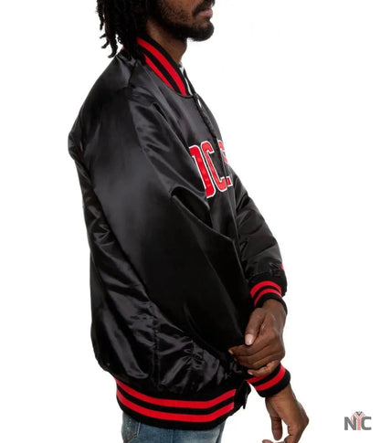 Bomber Houston Rockets Satin Black Jacket