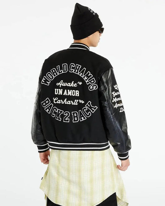 Bomber Awake NY x Carhartt WIP Black Teddy Jacket