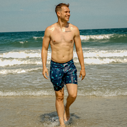 Tropical Trees - Waterproof Swim Shorts With A Waterproof Pocket - Triathlete Store