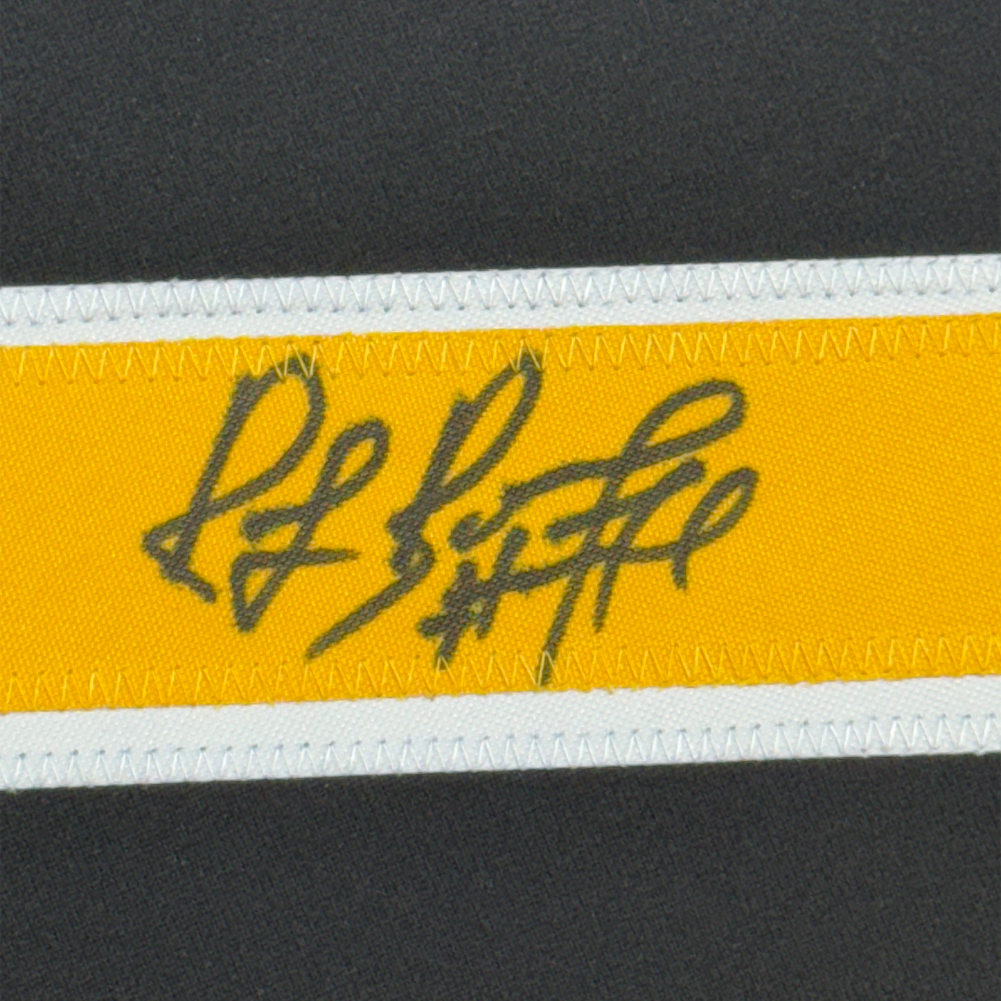 Framed Autographed/Signed Ray Bourque 35x39 Boston Black Hockey Jersey JSA COA