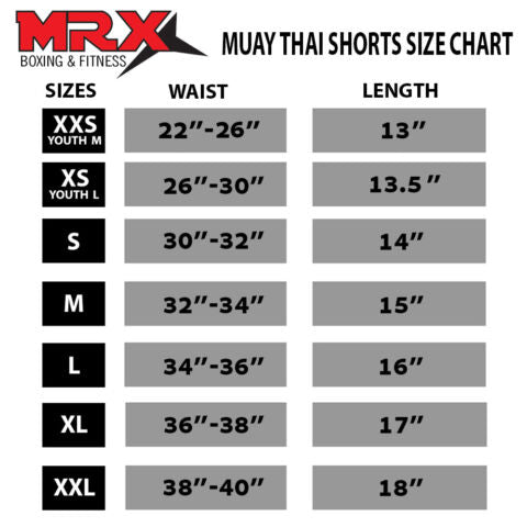 MRX Mens Womens Muay Thai Shorts Kickboxing Fighting Shorts Blue Black Red Flame - Triathlete Store