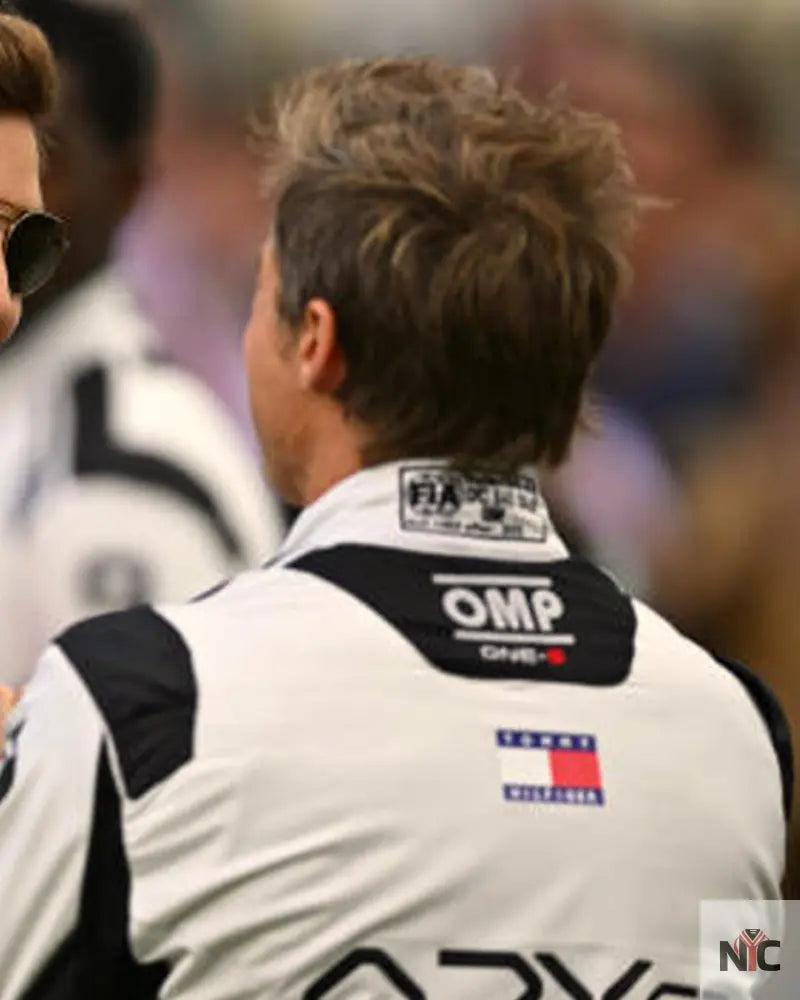 Brad Pitt F1 White And Black Racer Jacket