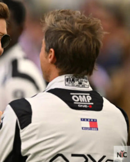 Brad Pitt F1 White And Black Racer Jacket