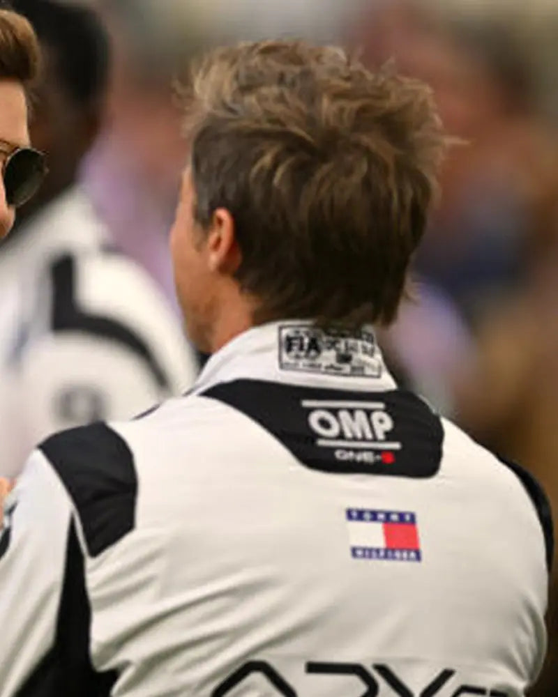 Brad Pitt F1 White And Black Racer Jacket