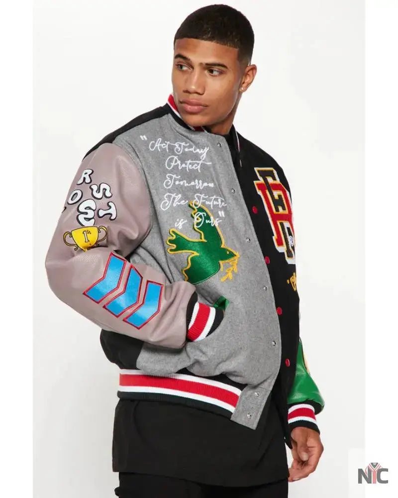 Bright Future Colorblock Varsity Jacket