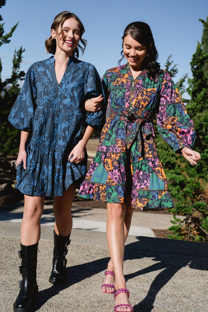 Delaney Colorblock Floral Dress - final sale