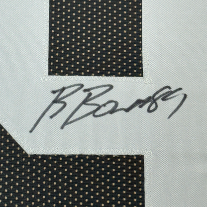 Framed Autographed/Signed Brock Bowers 35x39 Las Vegas Oakland Black Football Jersey Beckett BAS COA
