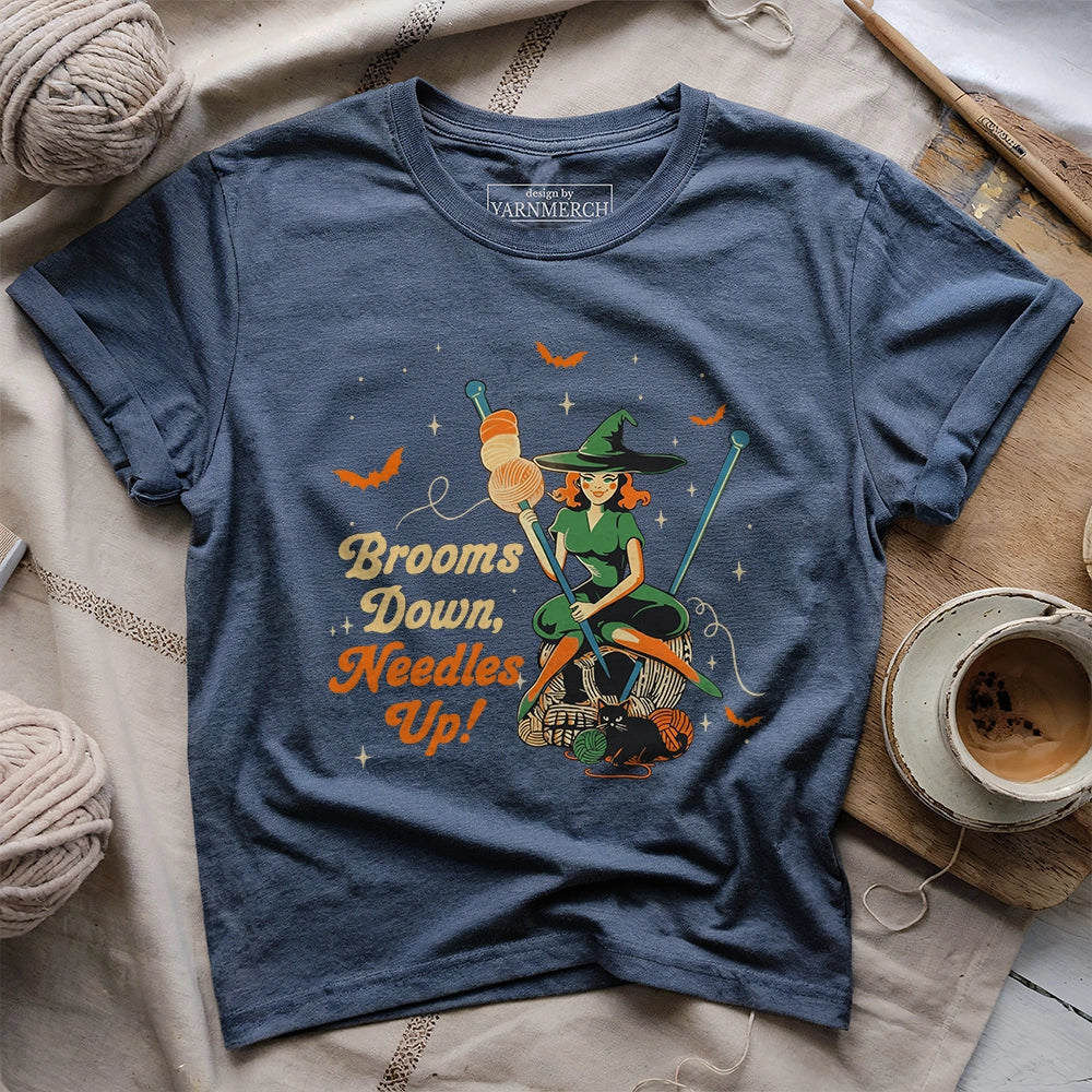 Broom Down, Needles Up T-shirt