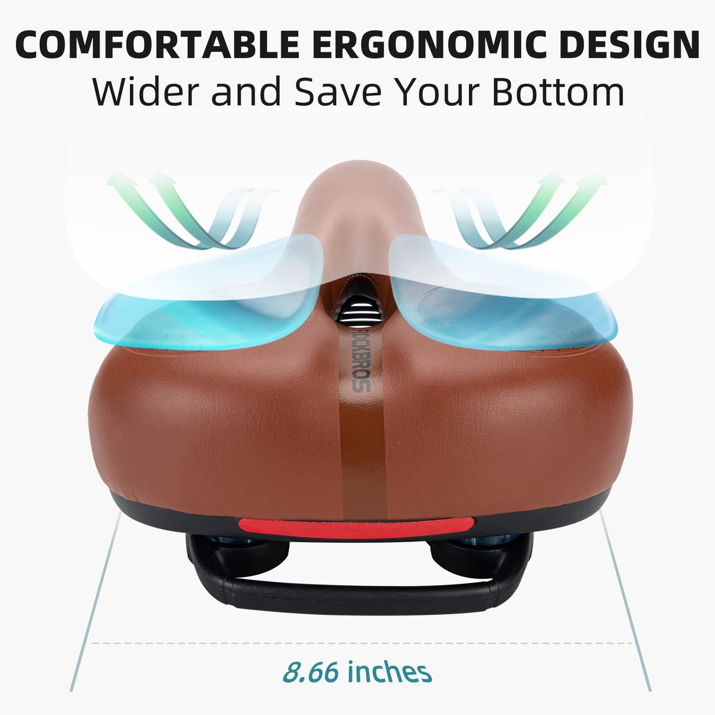 ROCKBROS Comfort Gel Bike Seat Breathable Waterproof Saddle Cruiser/Mountain/Fat Bikes - Triathlete Store