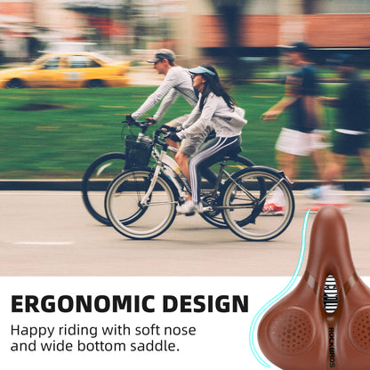 ROCKBROS Comfort Gel Bike Seat Breathable Waterproof Saddle Cruiser/Mountain/Fat Bikes - Triathlete Store