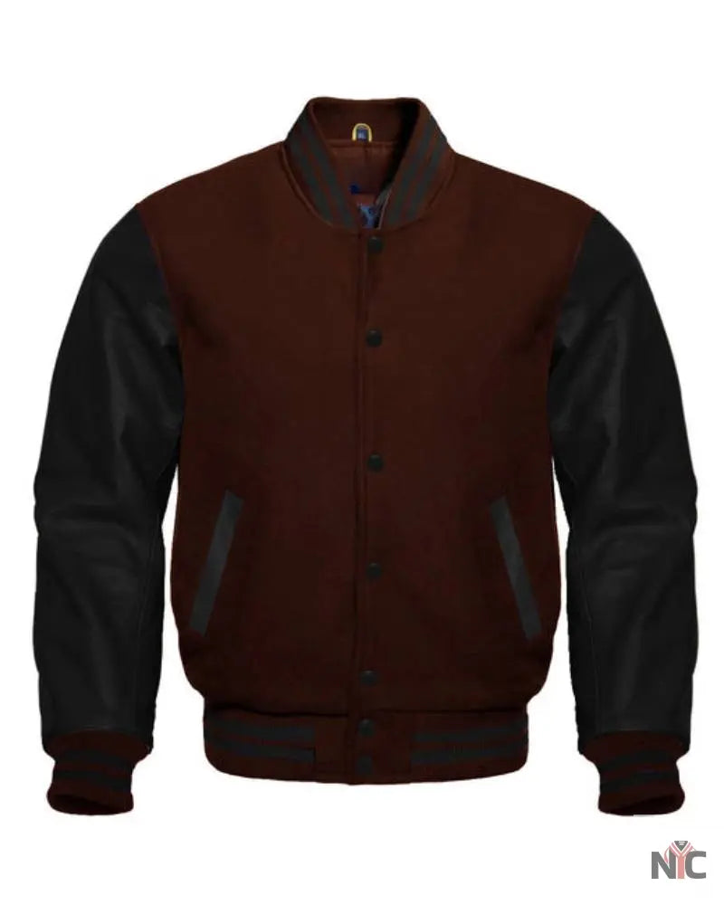 Brown And Black Varsity Jacket