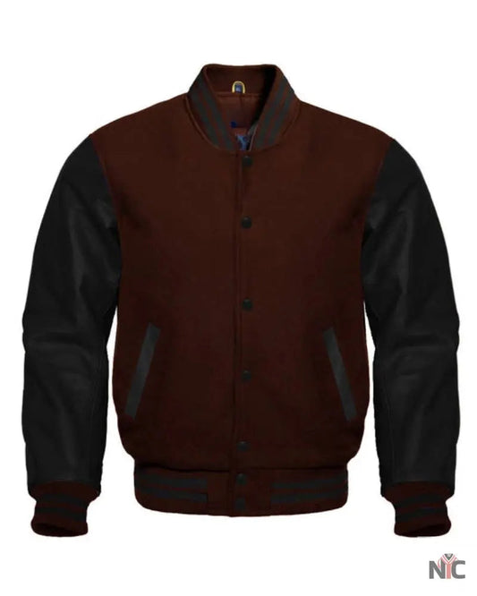 Brown And Black Varsity Jacket