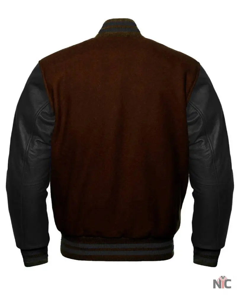 Brown And Black Varsity Jacket
