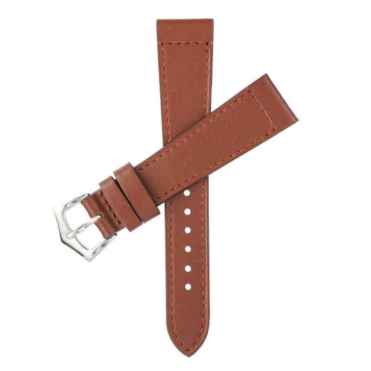 Brown Calfskin Leather Watch Strap