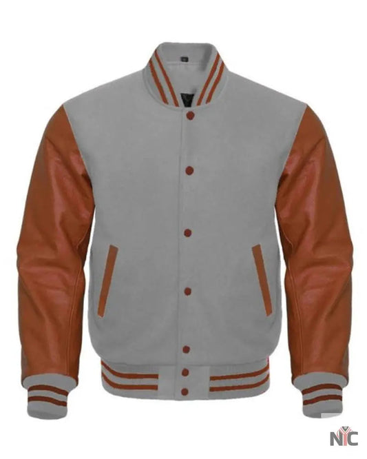 Brown & Gray Varsity Jacket