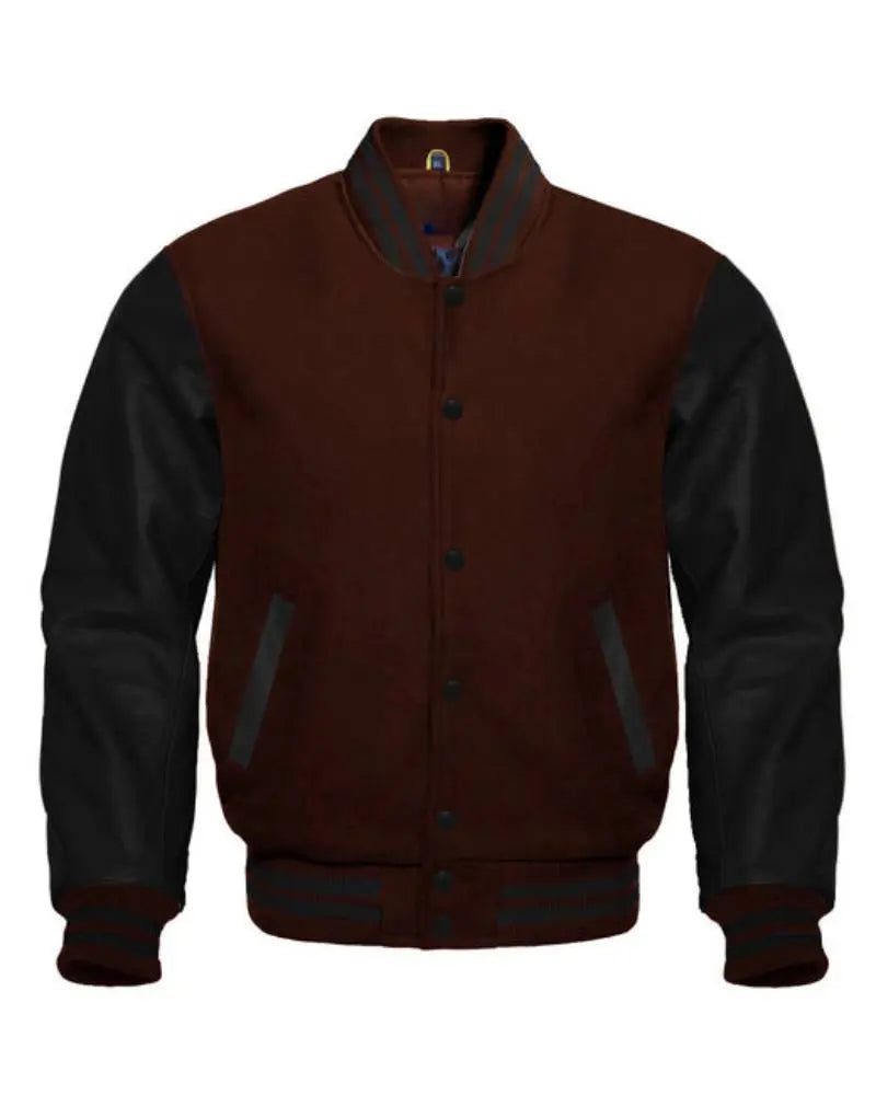 Brown And Black Varsity Jacket