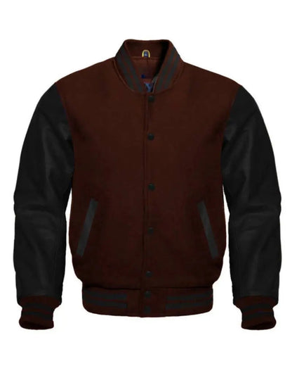 Brown And Black Varsity Jacket