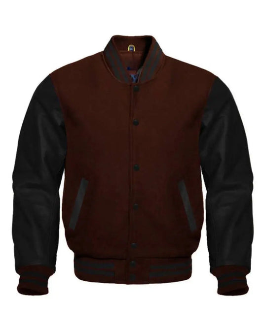 Brown And Black Varsity Jacket
