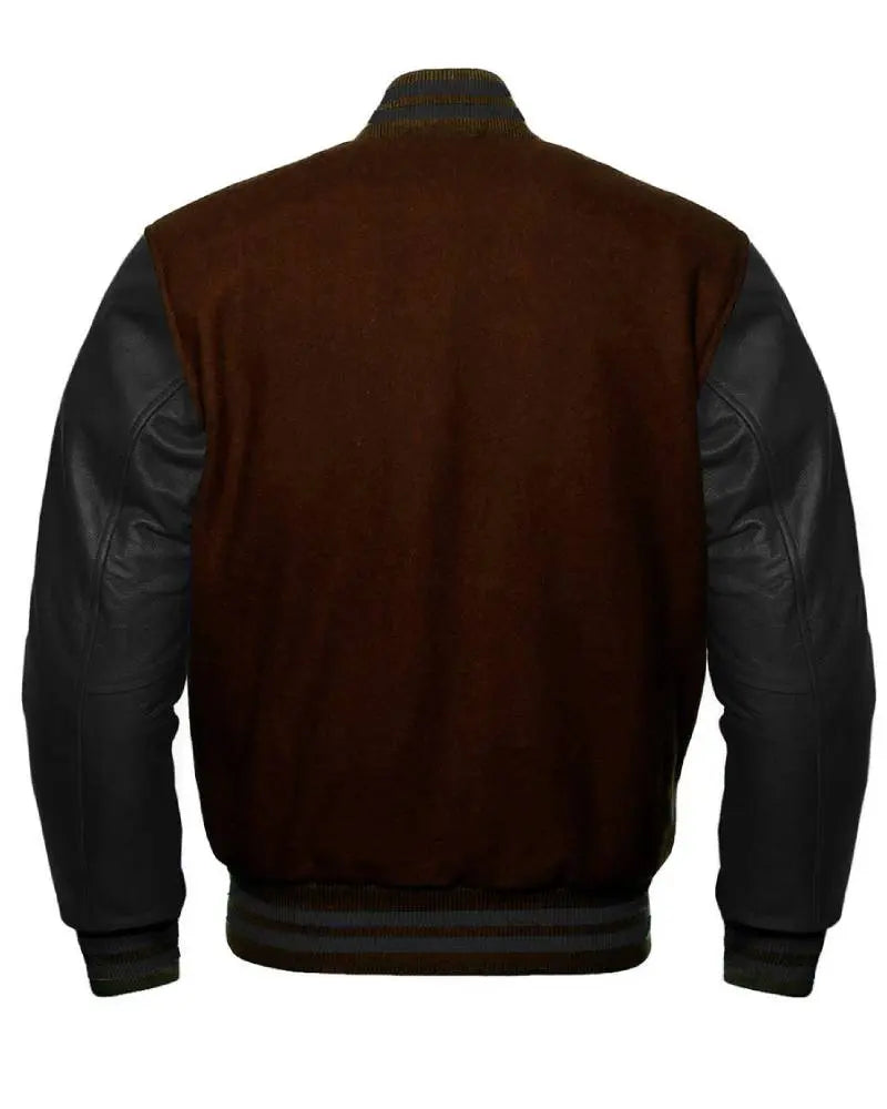 Brown And Black Varsity Jacket