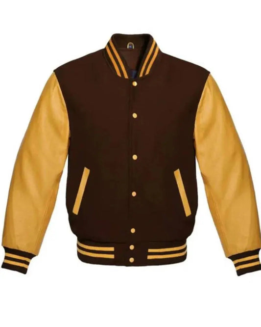 Brown And Gold Varsity Jacket