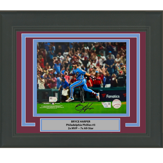Framed Autographed/Signed Bryce Harper Philadelphia Phillies 8x10 Baseball Photo Fanatics & MLB COA #2