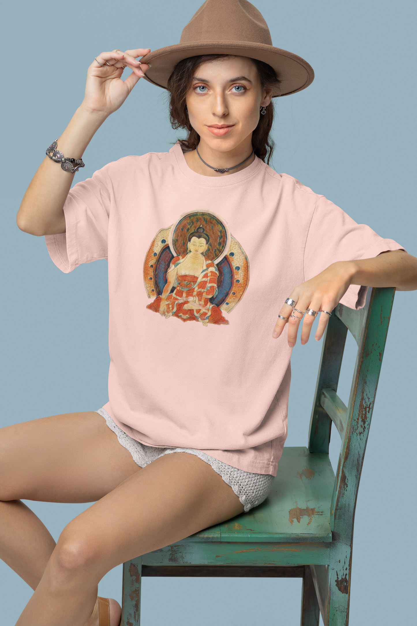 Buddha Gouache Print Women's Cotton Tee