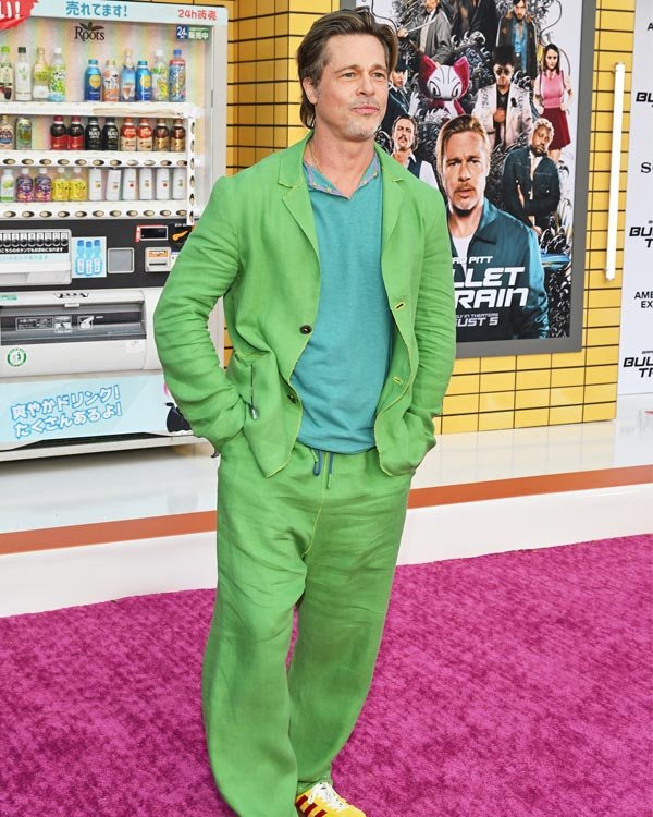 Bullet Train Brad Pitt Green Suit