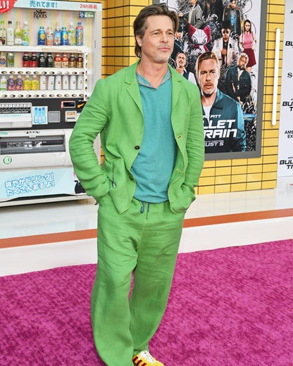 Bullet Train Brad Pitt Green Suit