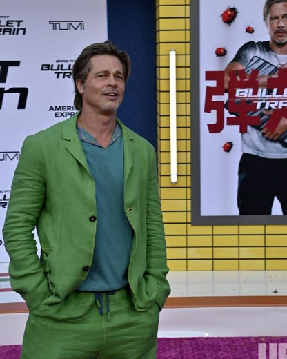 Bullet Train Brad Pitt Green Suit