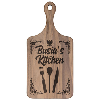 Busia's Kitchen Hardwood Paddle Cutting Board