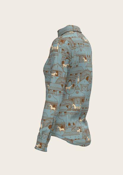 Horse Town Symphony Ladies Button Shirt