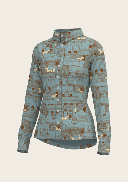 Horse Town Symphony Ladies Button Shirt