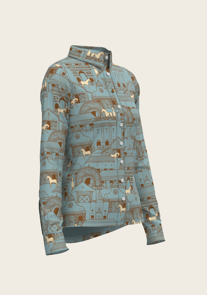 Horse Town Symphony Ladies Button Shirt