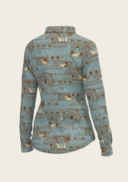 Horse Town Symphony Ladies Button Shirt