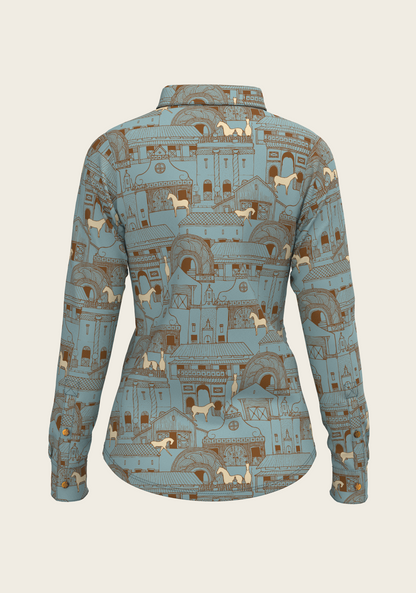Horse Town Symphony Ladies Button Shirt