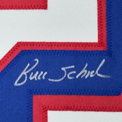 Framed Autographed/Signed Buzz Schneider 35x39 White Team USA Miracle On Ice 1980 Olympics Hockey Jersey Beckett BAS COA