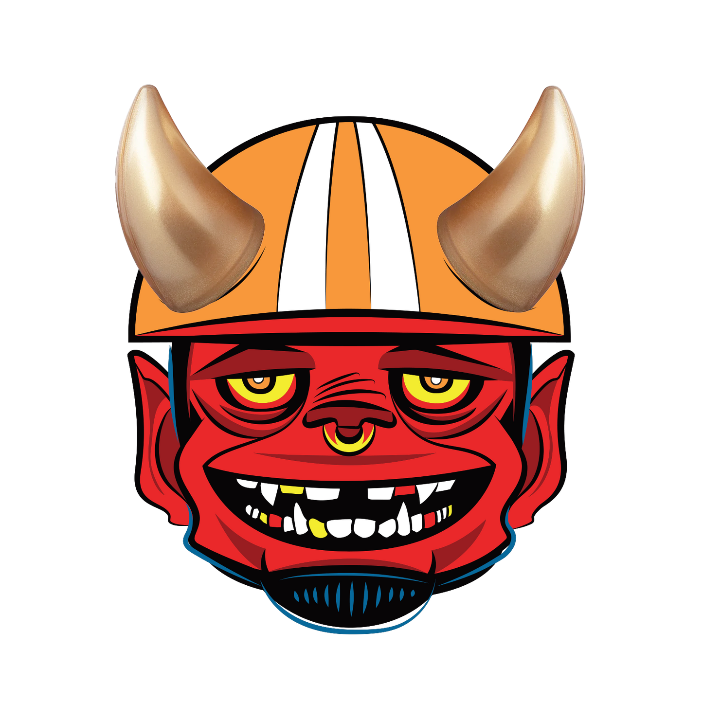 MagNeatOhz: Small Gold Devil Horns for Helmet