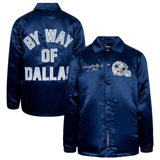 By Way of Dallas Navy Dallas Satin Jacket