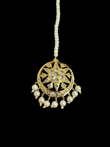 DJTK341 Hyderabadi  tika in shell pearls     (READY TO SHIP)