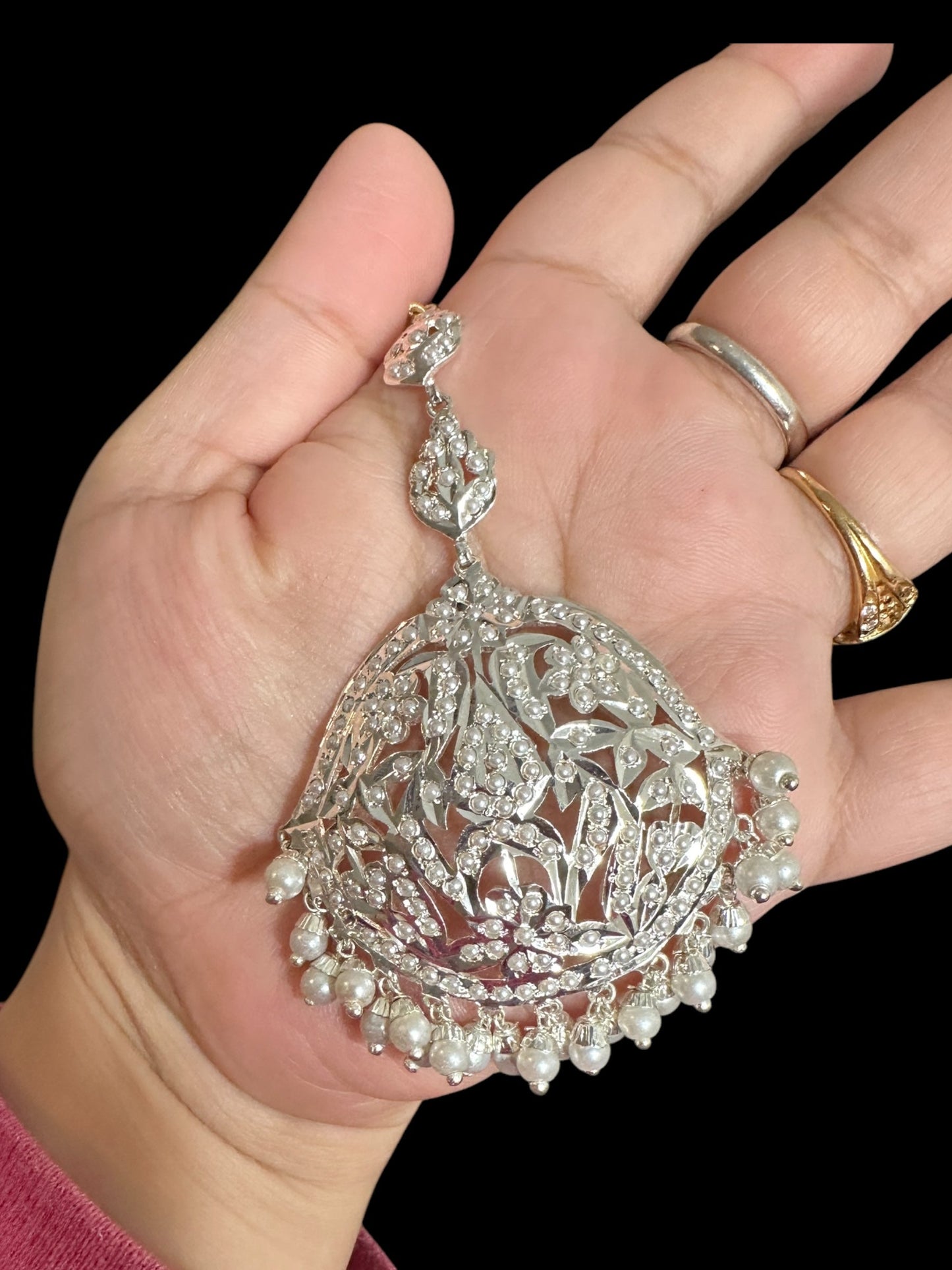 DJTK355 Samra Punjabi tika in silver plating  , ( SHIPS IN 3WEEKS )