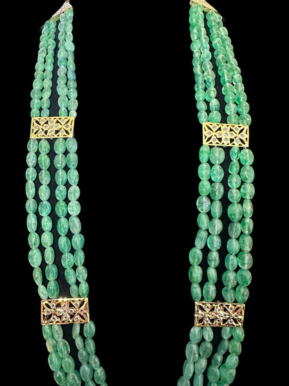 LN59 Ghazal emerald beads Rani haar ( SHIPS IN 3 WEEKS  )
