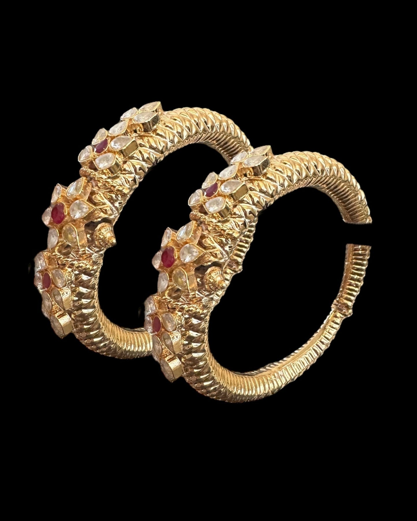 B396 Phannas ka kada - bangles 1 pair in high quality zircon ( READY TO SHIP )