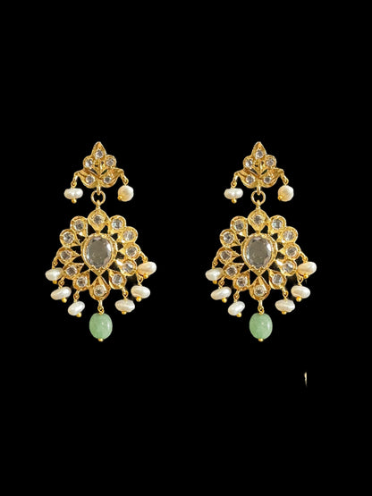 SAT86 Gold plated Satlada with fresh water pearls and emerald beads ( READY TO SHIP )