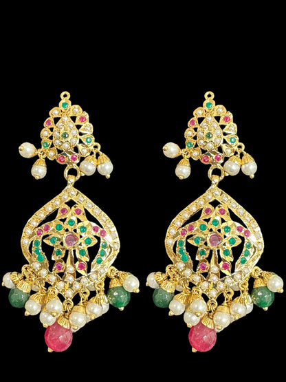 C282 Juhi jadau choker in ruby emerald  ( READY TO SHIP) l