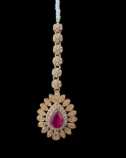 BR463 Ruby and zircon bridal set ( SHIPS IN 4 WEEKS )