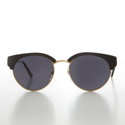 Round Half Frame Cat Eye Vintage Sunglass - Carrie