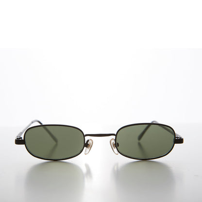 Tiny Half Frame Rectangular 90s Vintage Sunglass - Carson