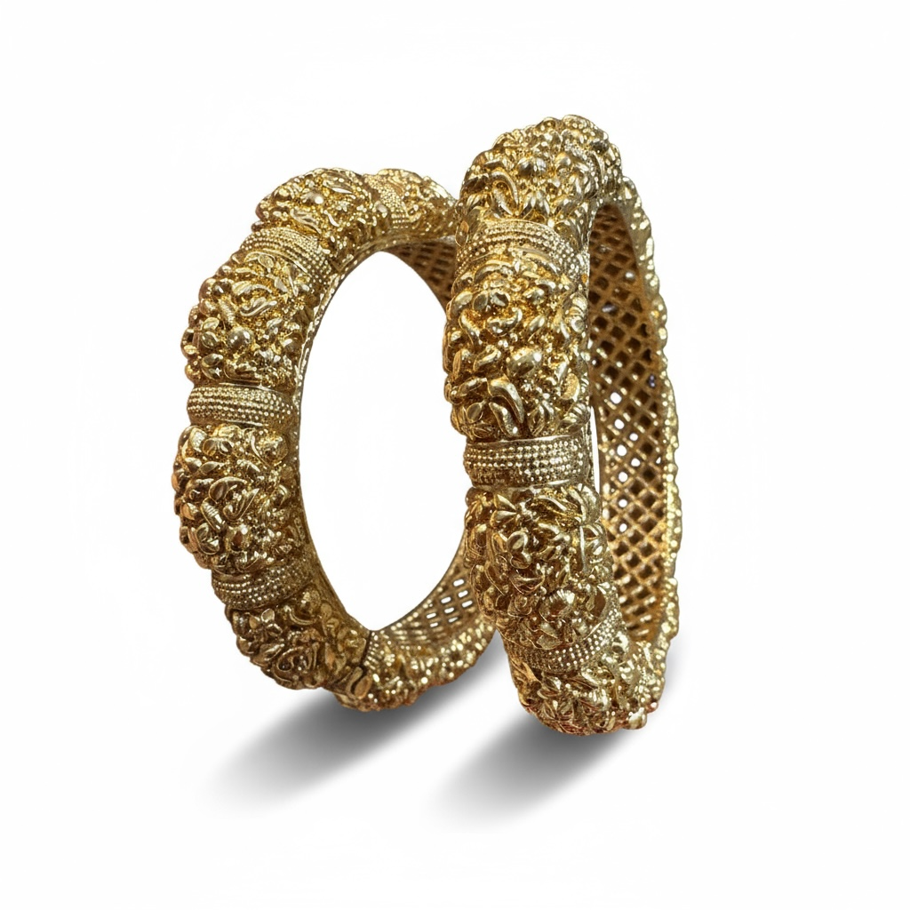 DJAN4 Antique gold plated bangles - openable ( 2.4//2.6) ( READY TO SHIP )