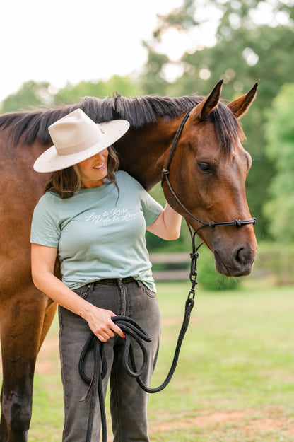 Live to Ride Tee: Sea Spray Blue (Ladies)